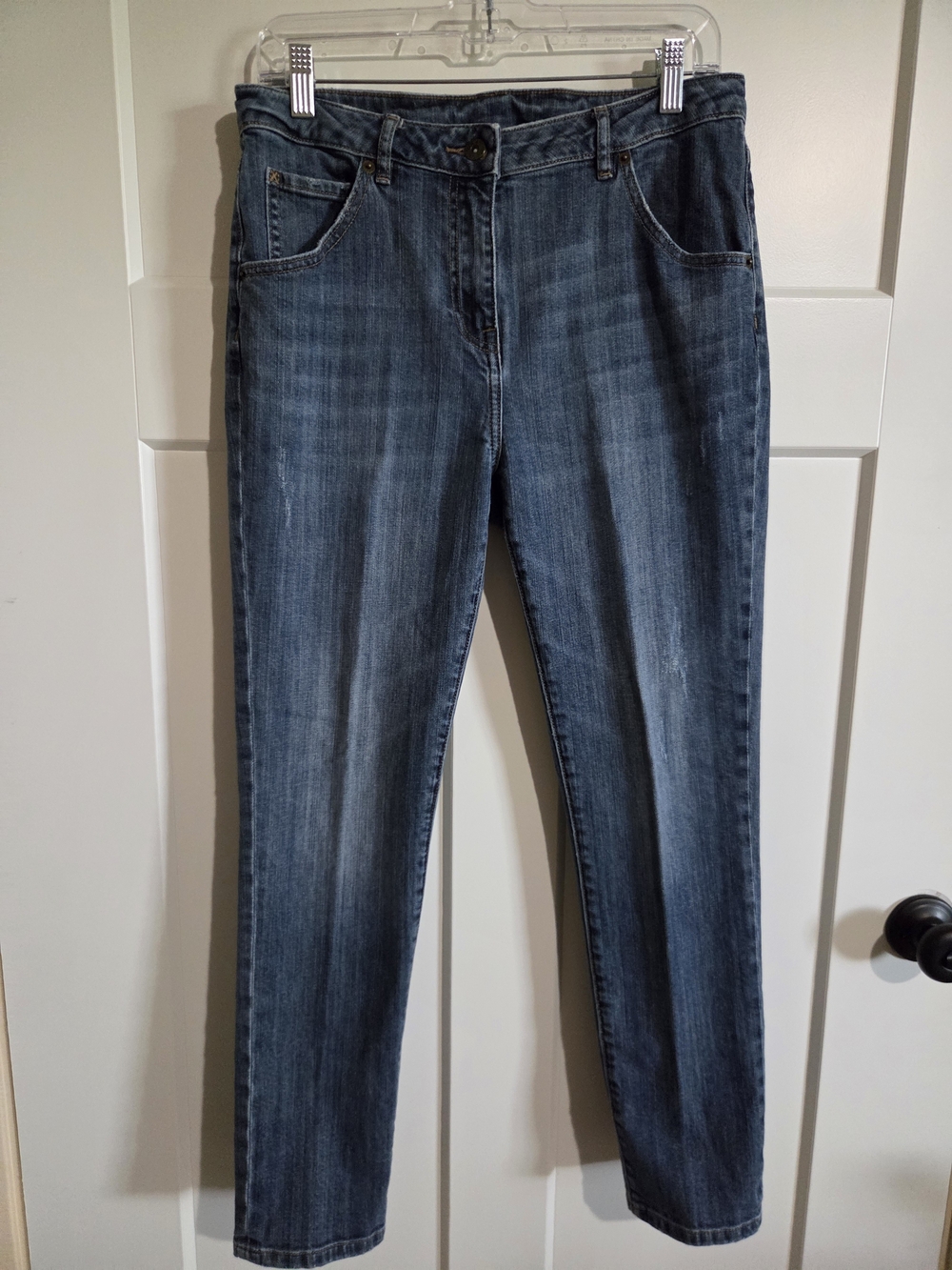 Wrap London Straight Leg Women's Jeans in Dark Blue Wash